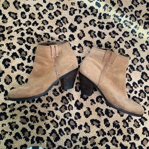Tan Suede Edelman Booties